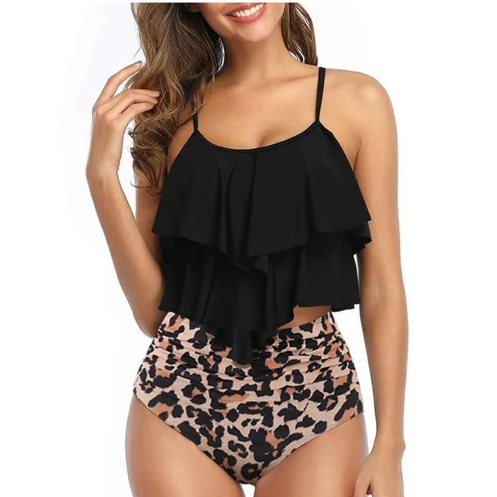 Swimsuit for Women High Waisted Tummy Control 2Piece Bikini Bathing Suits NWT XL - Picture 3 of 3